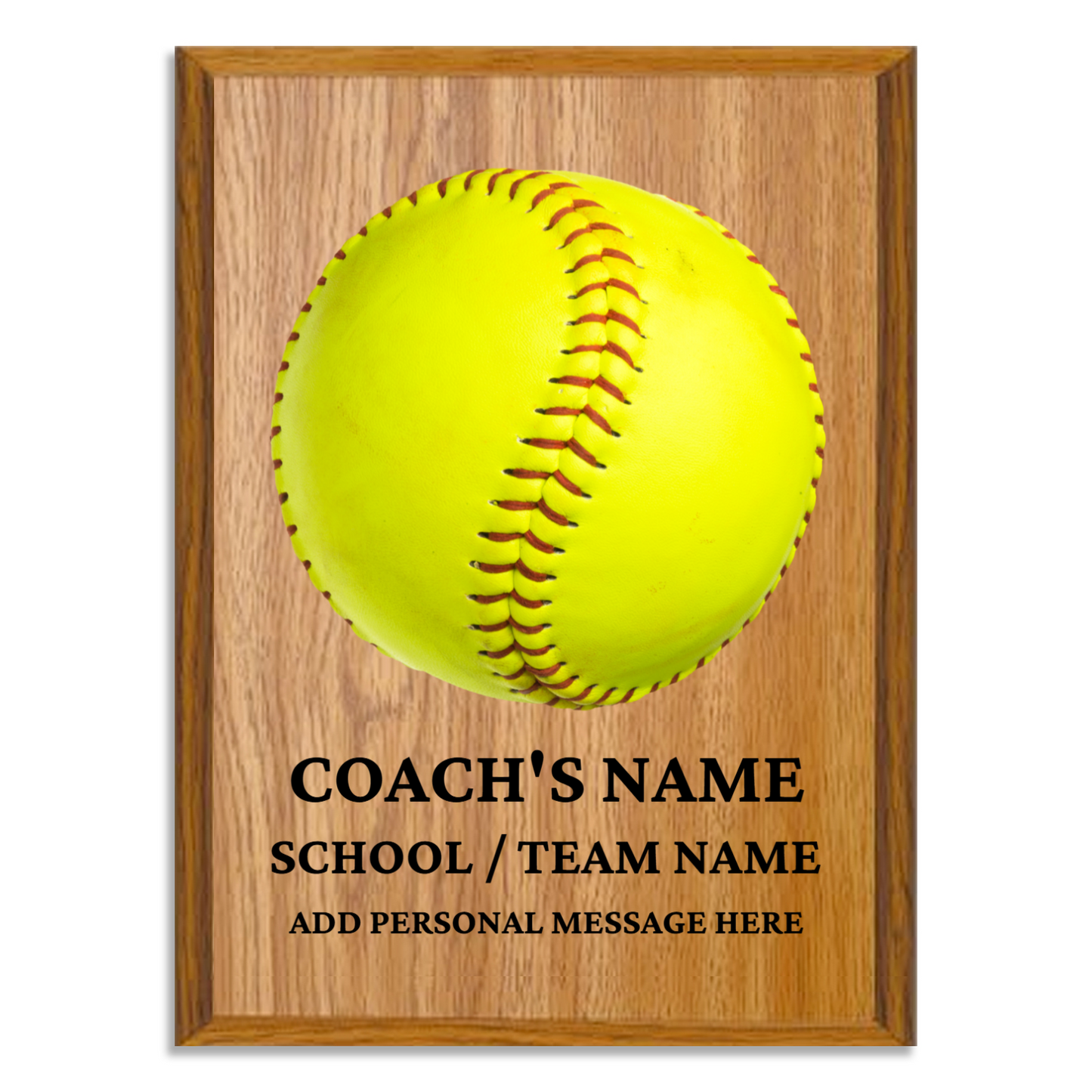 Personalized UV Printed Luxury Award Softball 9" x 12"