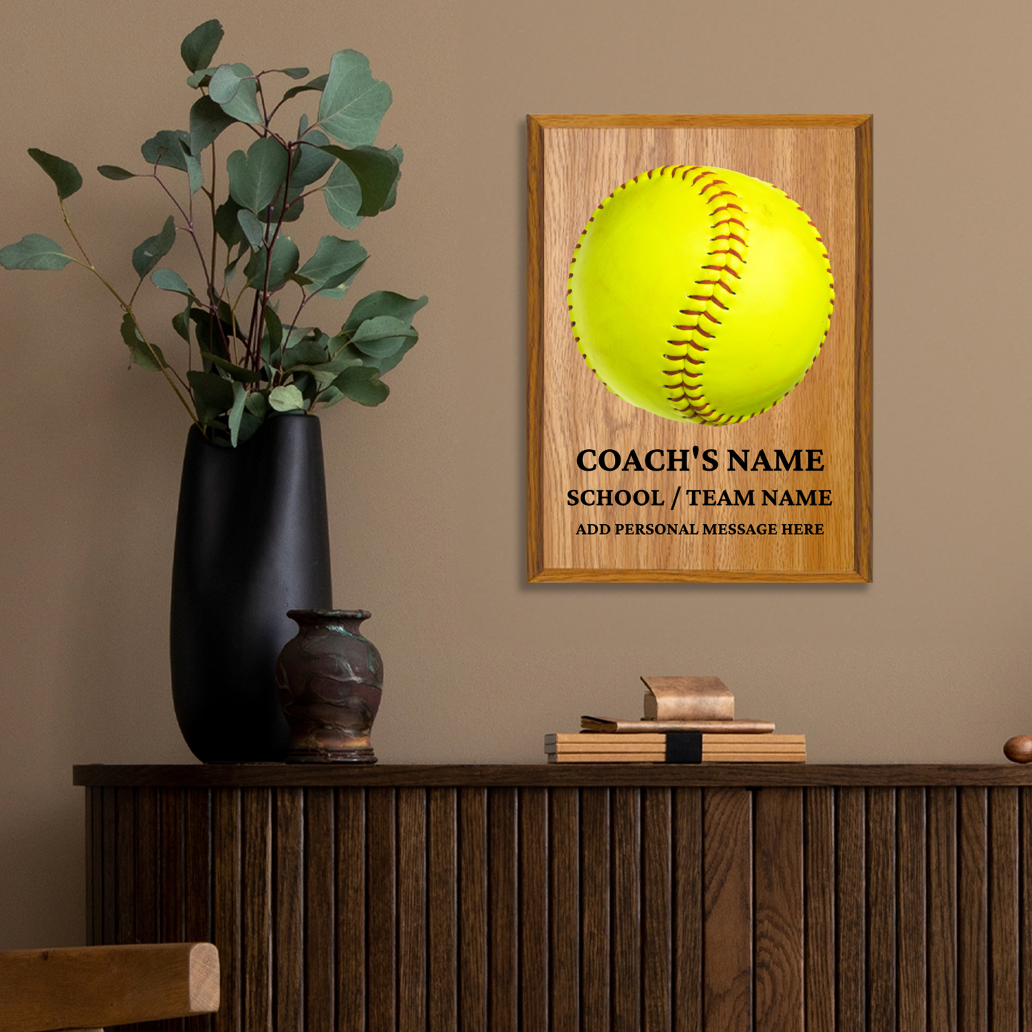 Personalized UV Printed Luxury Award Softball 9" x 12"