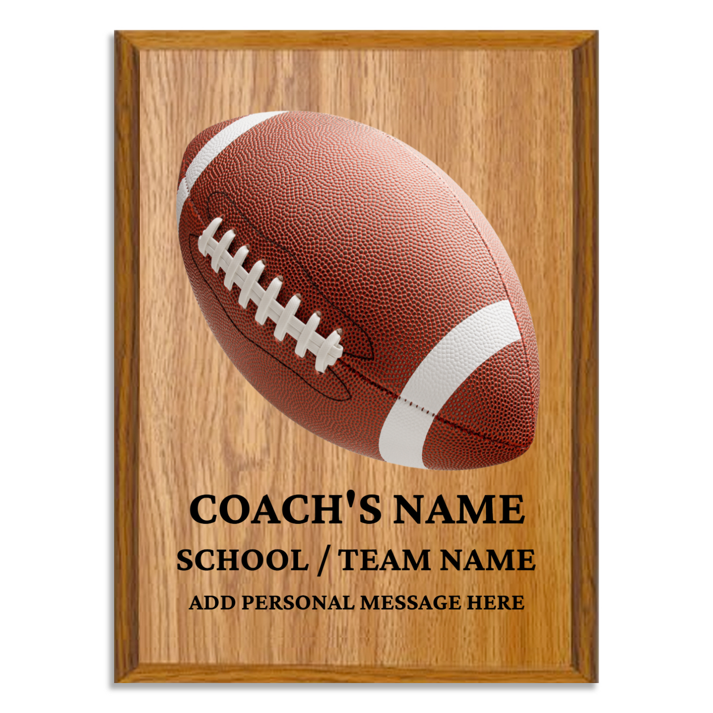 Personalized UV Printed Luxury Award American Football 9" x 12"