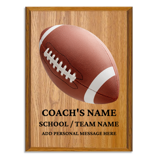Personalized UV Printed Luxury Award American Football 9" x 12"