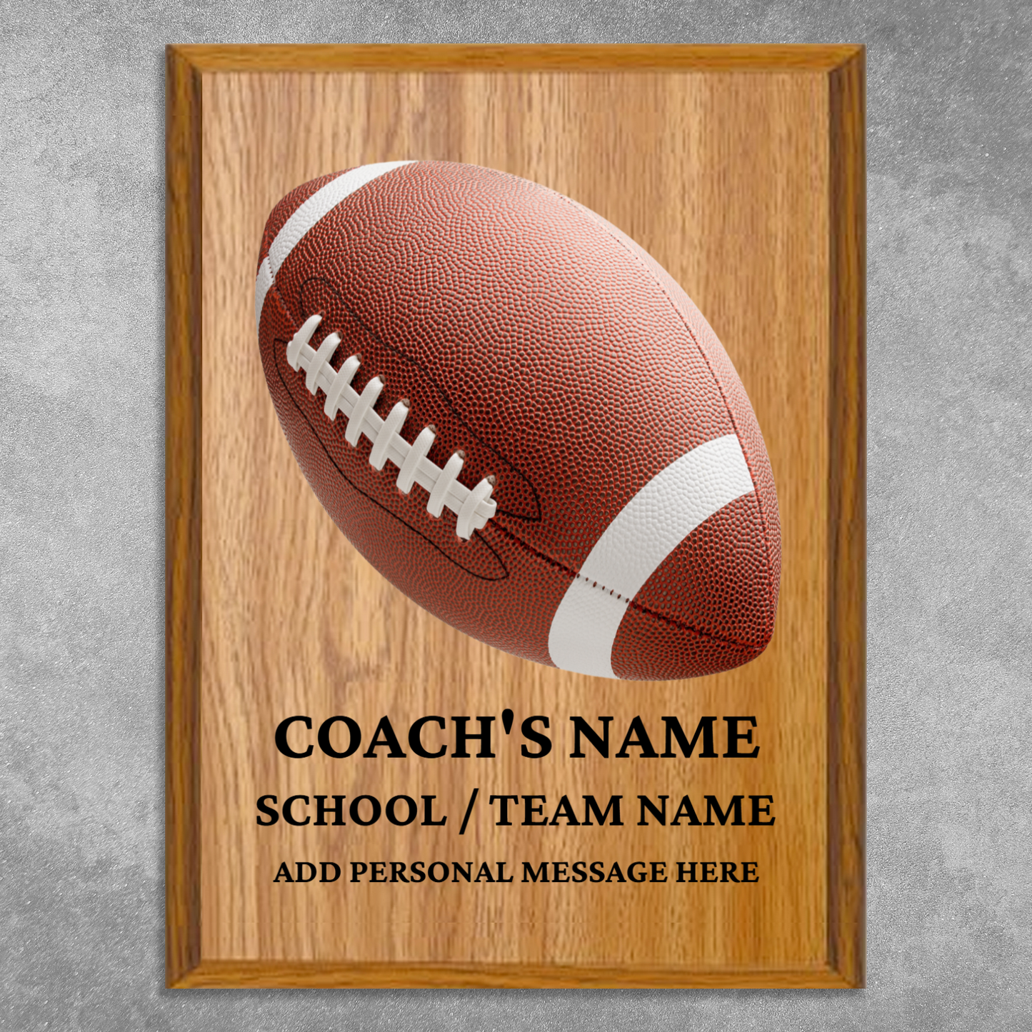Personalized UV Printed Luxury Award American Football 9" x 12"