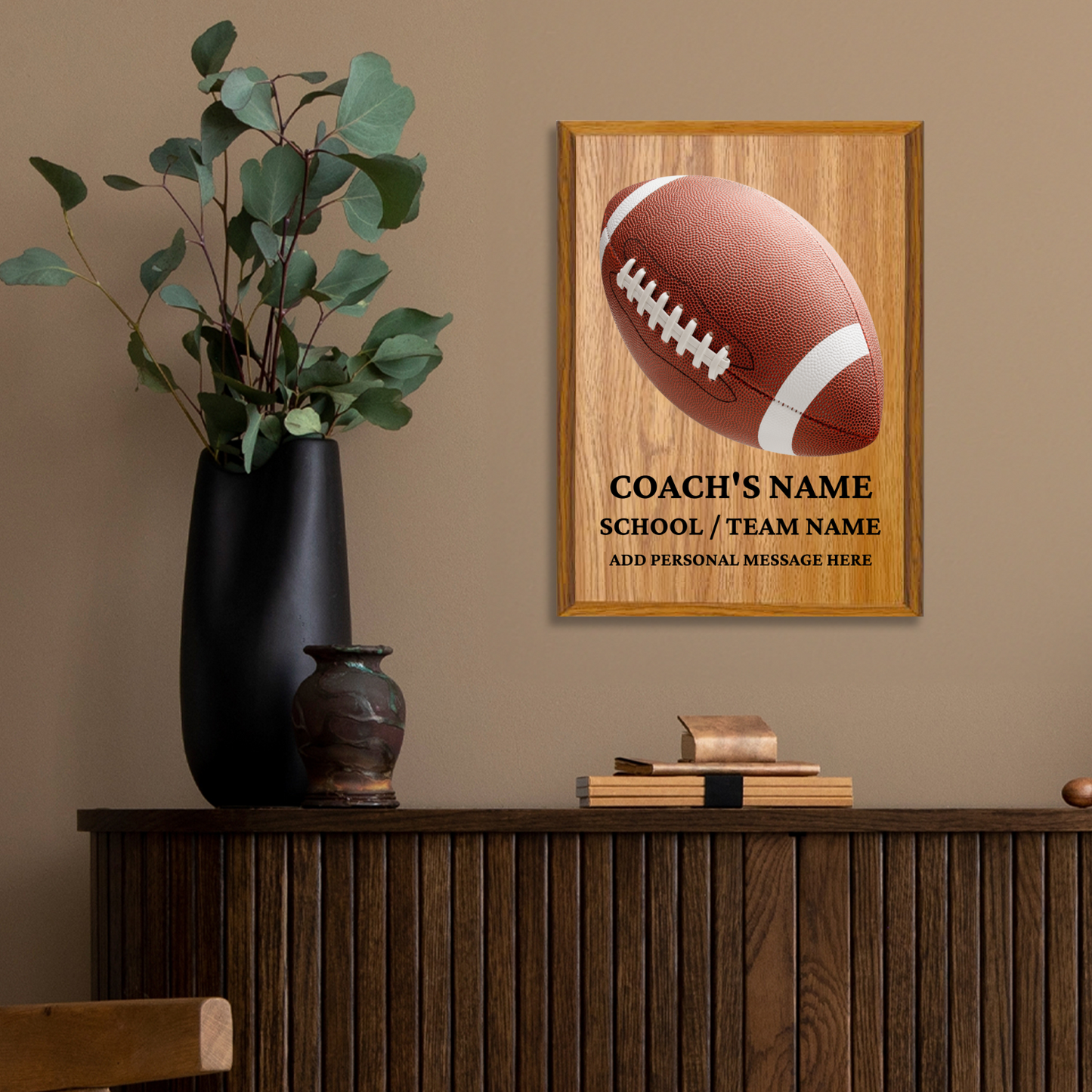 Personalized UV Printed Luxury Award American Football 9" x 12"