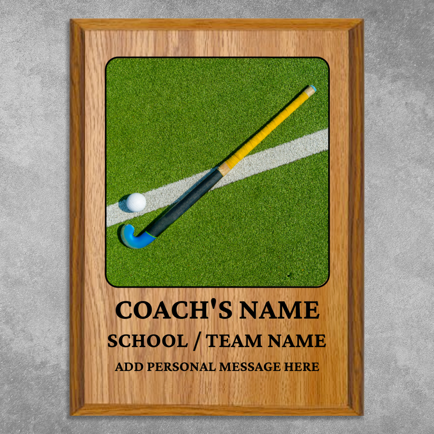 Personalized UV Printed Luxury Award Field Hockey 9" x 12"