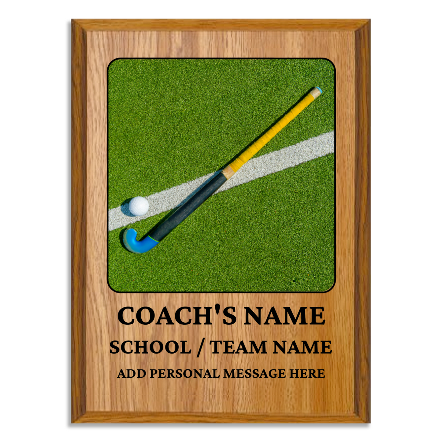 Personalized UV Printed Luxury Award Field Hockey 9" x 12"