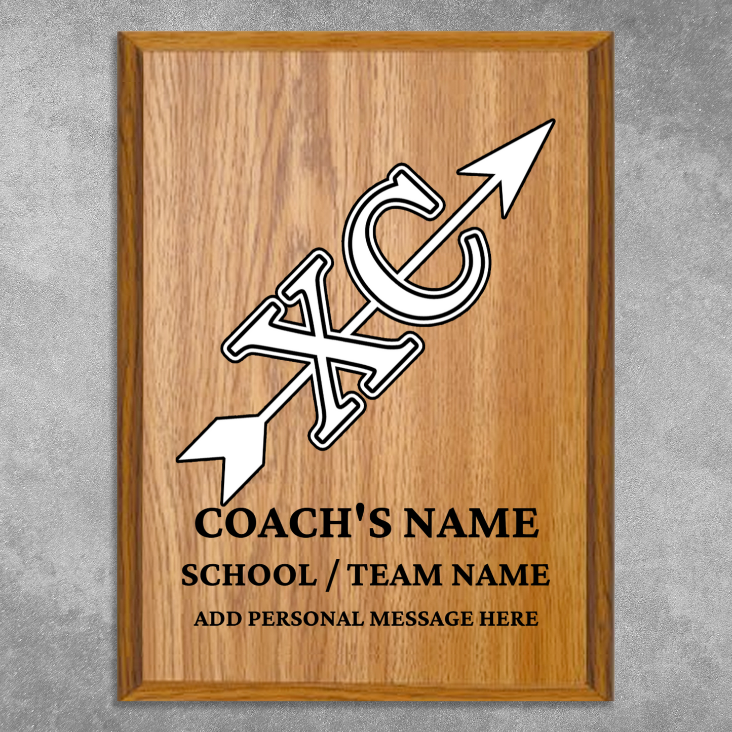 Personalized UV Printed Luxury Award XC Cross Country 9" x 12"