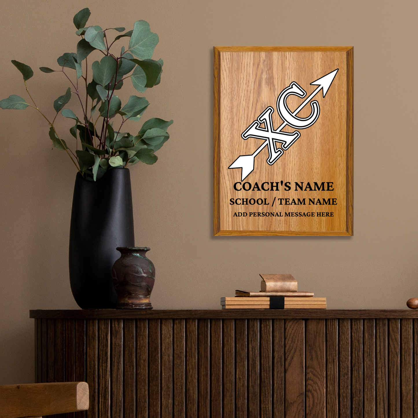 Personalized UV Printed Luxury Award XC Cross Country 9" x 12"