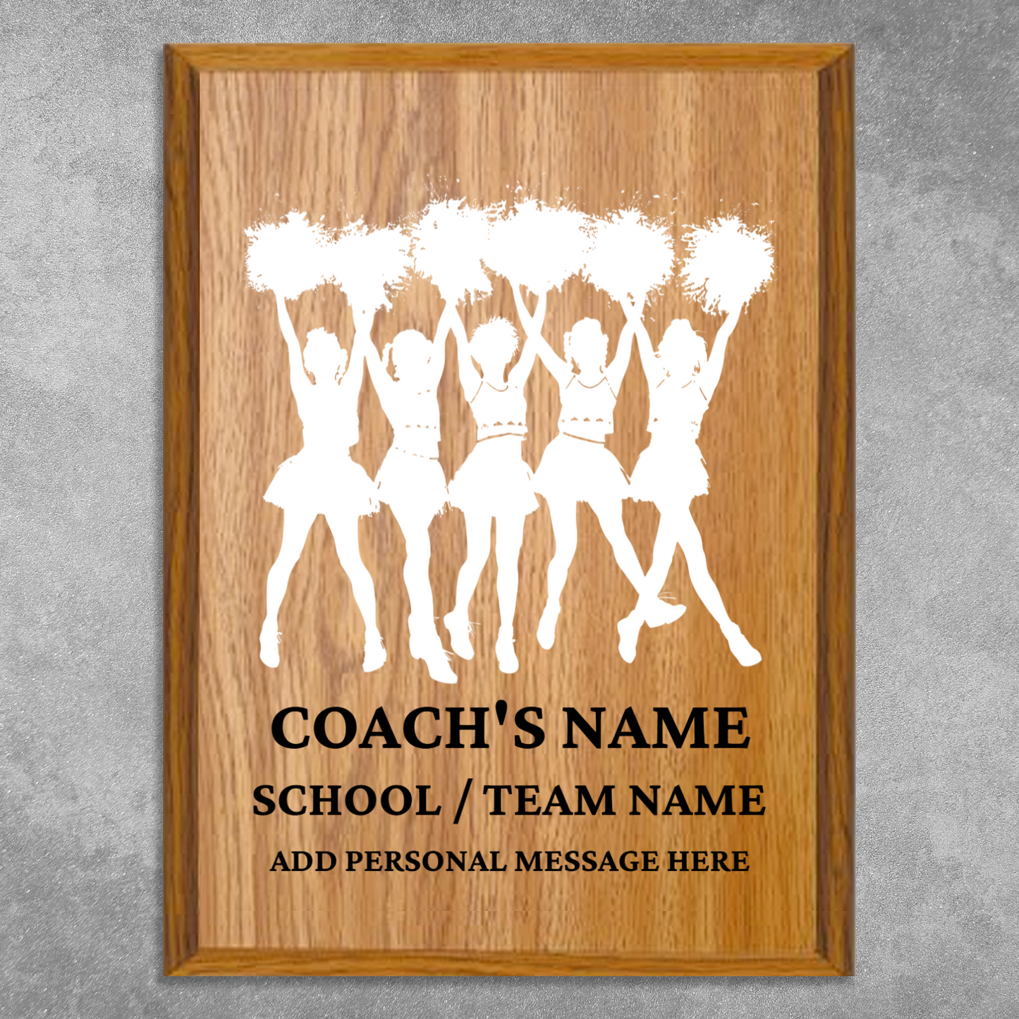 Personalized UV Printed Luxury Award Cheerleaders  9" x 12"
