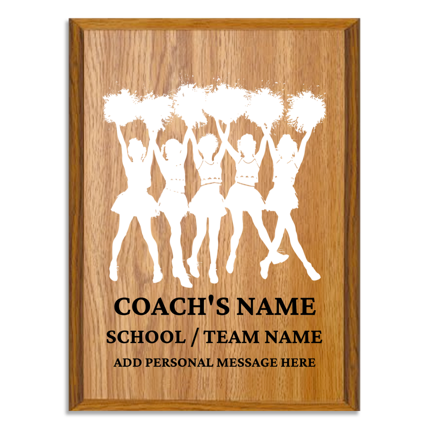 Personalized UV Printed Luxury Award Cheerleaders  9" x 12"