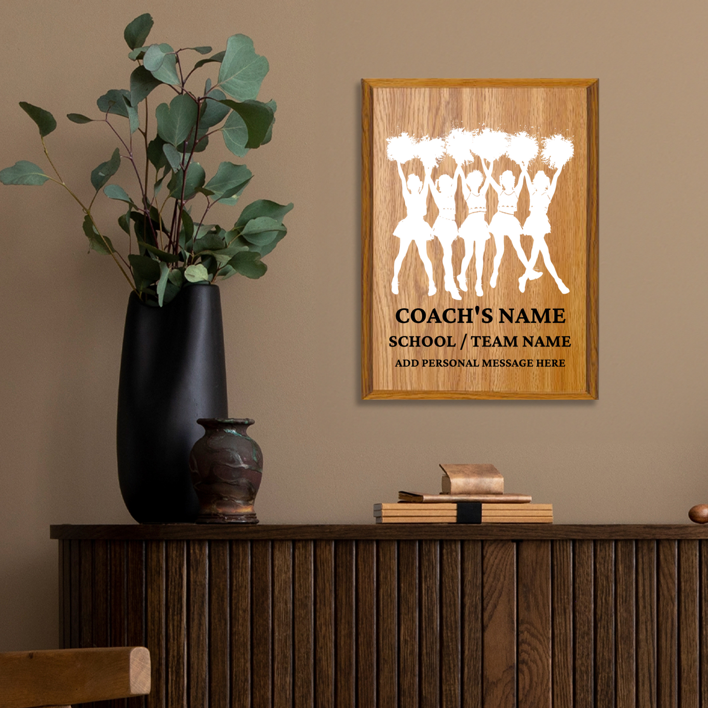 Personalized UV Printed Luxury Award Cheerleaders  9" x 12"