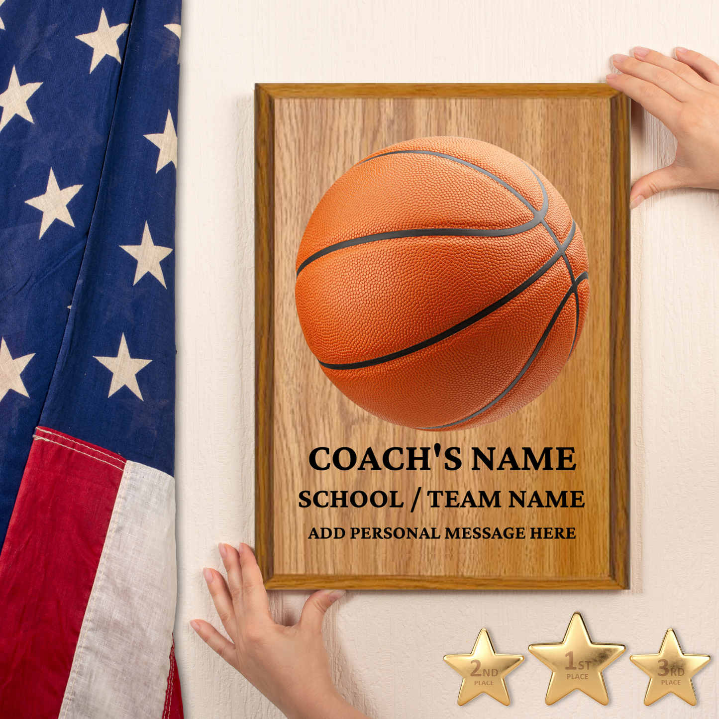 Personalized UV Printed Luxury Award Basketball  9" x 12"