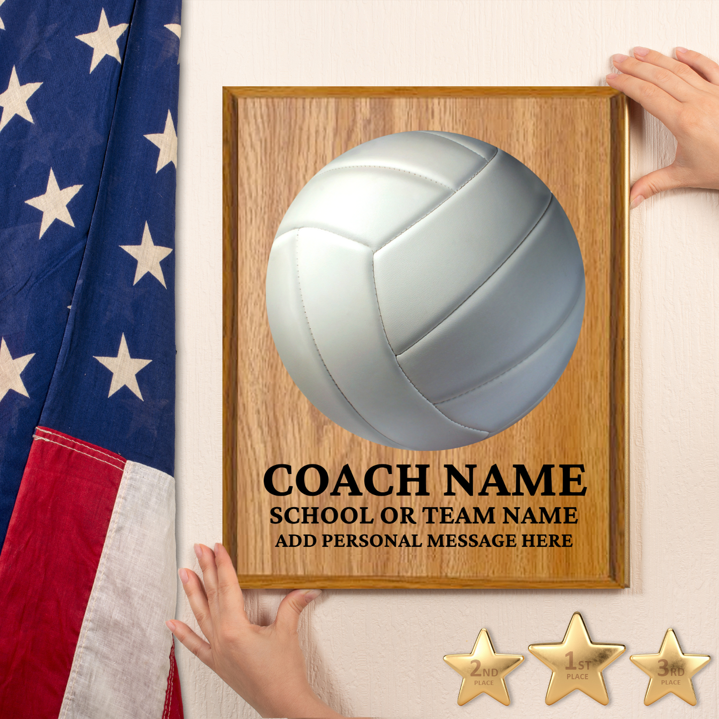 Personalized UV Printed Luxury Award Volleyball 12" x 15"