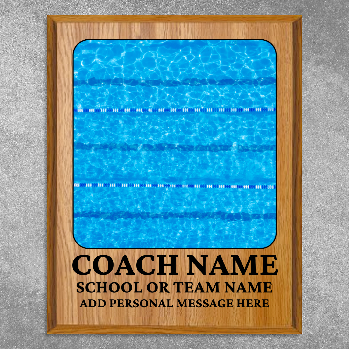 Personalized UV Printed Luxury Award Swim Team  12" x 15"