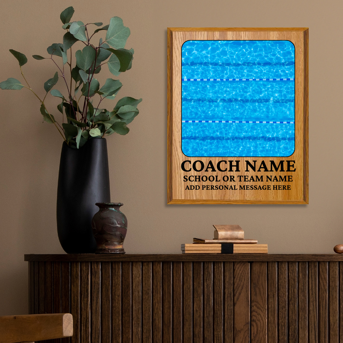 Personalized UV Printed Luxury Award Swim Team  12" x 15"
