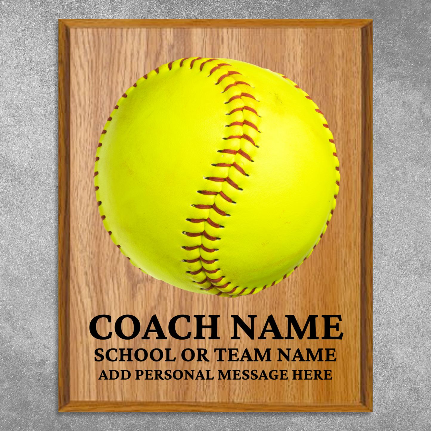 Personalized UV Printed Luxury Award Softball  12" x 15"