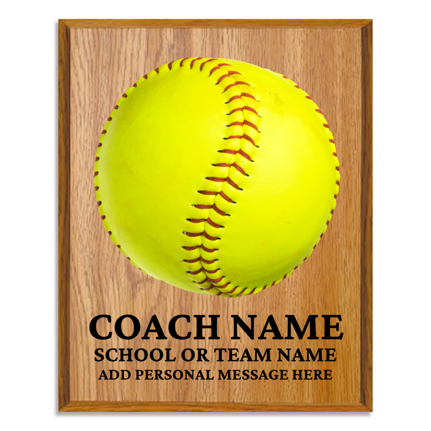 Personalized UV Printed Luxury Award Softball  12" x 15"