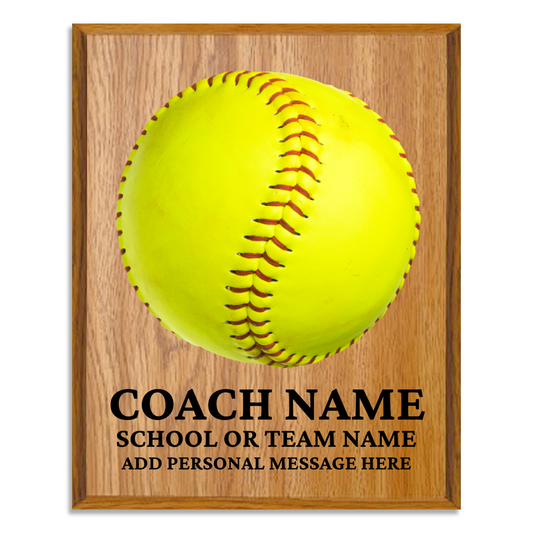Personalized UV Printed Luxury Award Softball  12" x 15"