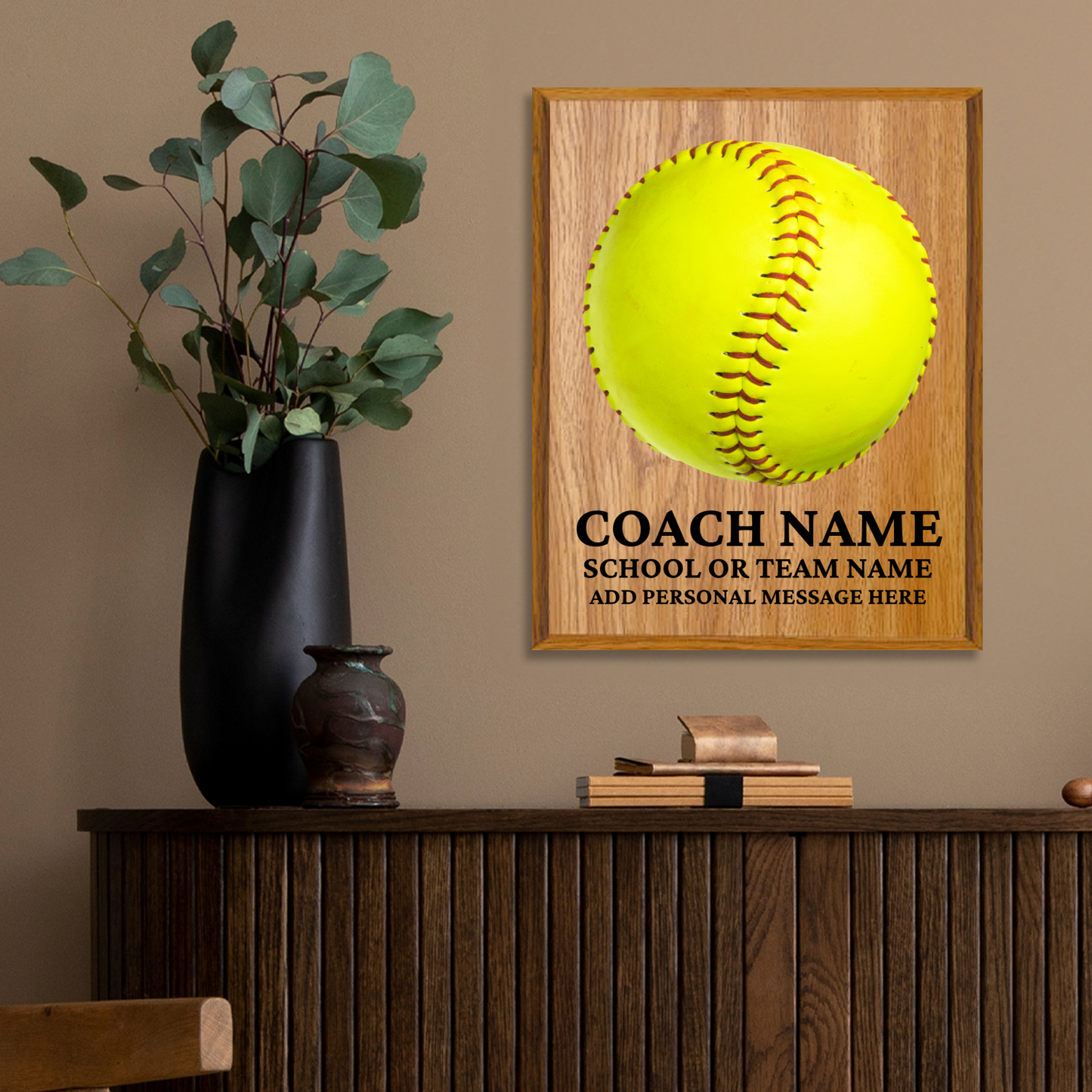 Personalized UV Printed Luxury Award Softball  12" x 15"