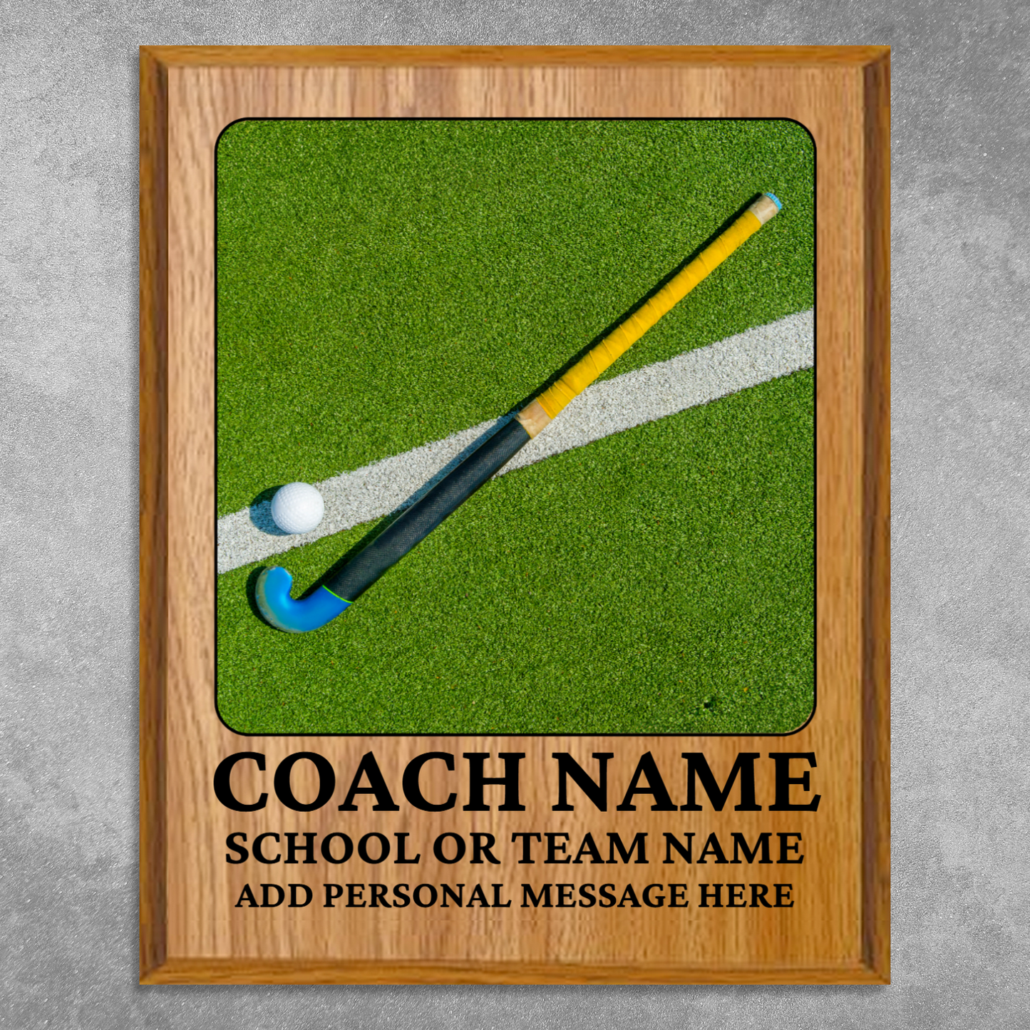 Personalized UV Printed Luxury Award Field Hockey 12" x 15"