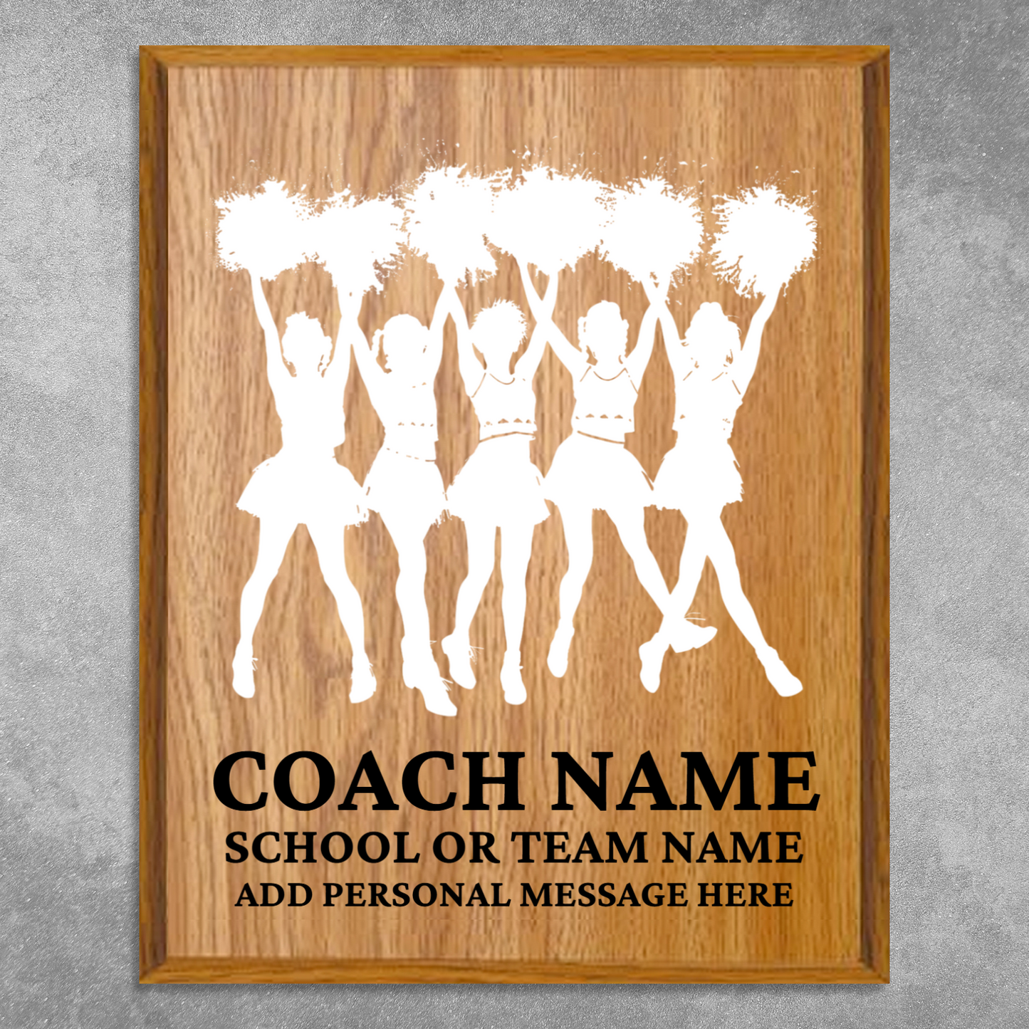 Personalized UV Printed Luxury Award Cheerleaders 12" x 15"
