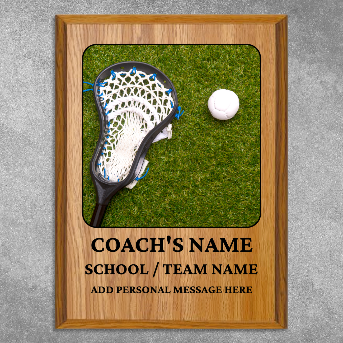 Personalized UV Printed Luxury Award Lacrosse  9" x 12"