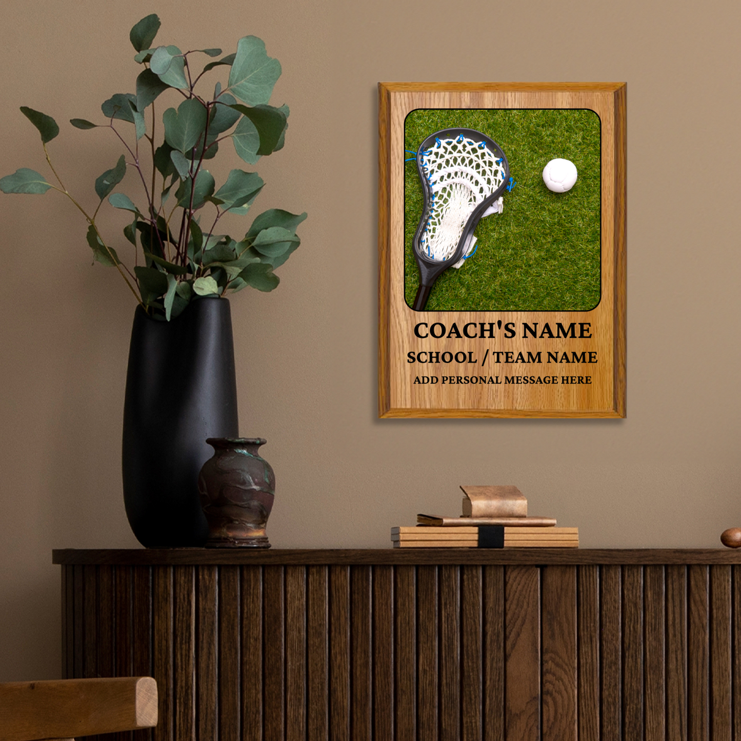 Personalized UV Printed Luxury Award Lacrosse  9" x 12"
