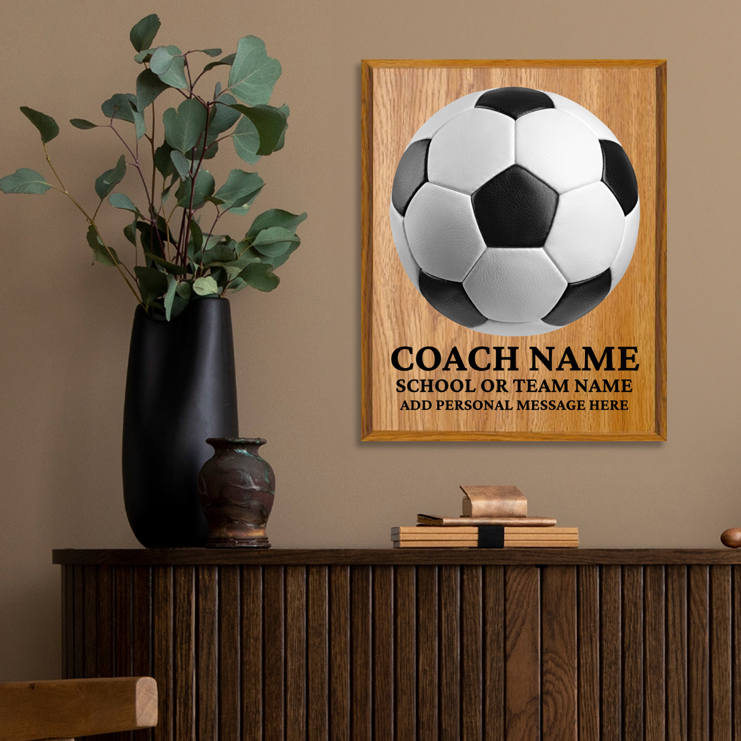 Personalized UV Printed Luxury Award Soccer 12" x 15"