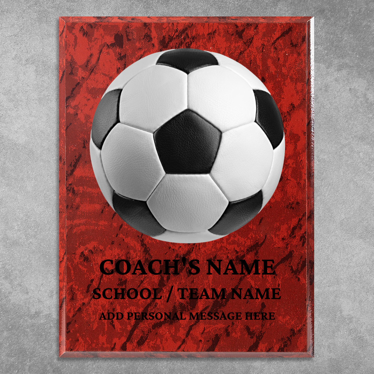 Personalized UV Printed Luxury Award Soccer 9" x 12"