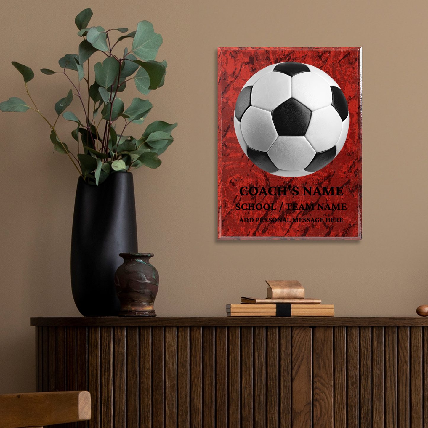 Personalized UV Printed Luxury Award Soccer 9" x 12"