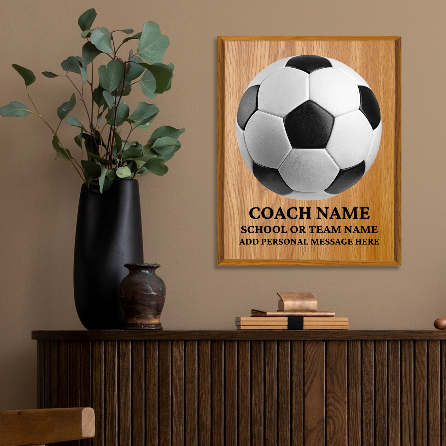 Personalized UV Printed Luxury Award Soccer 10.5" x 13"