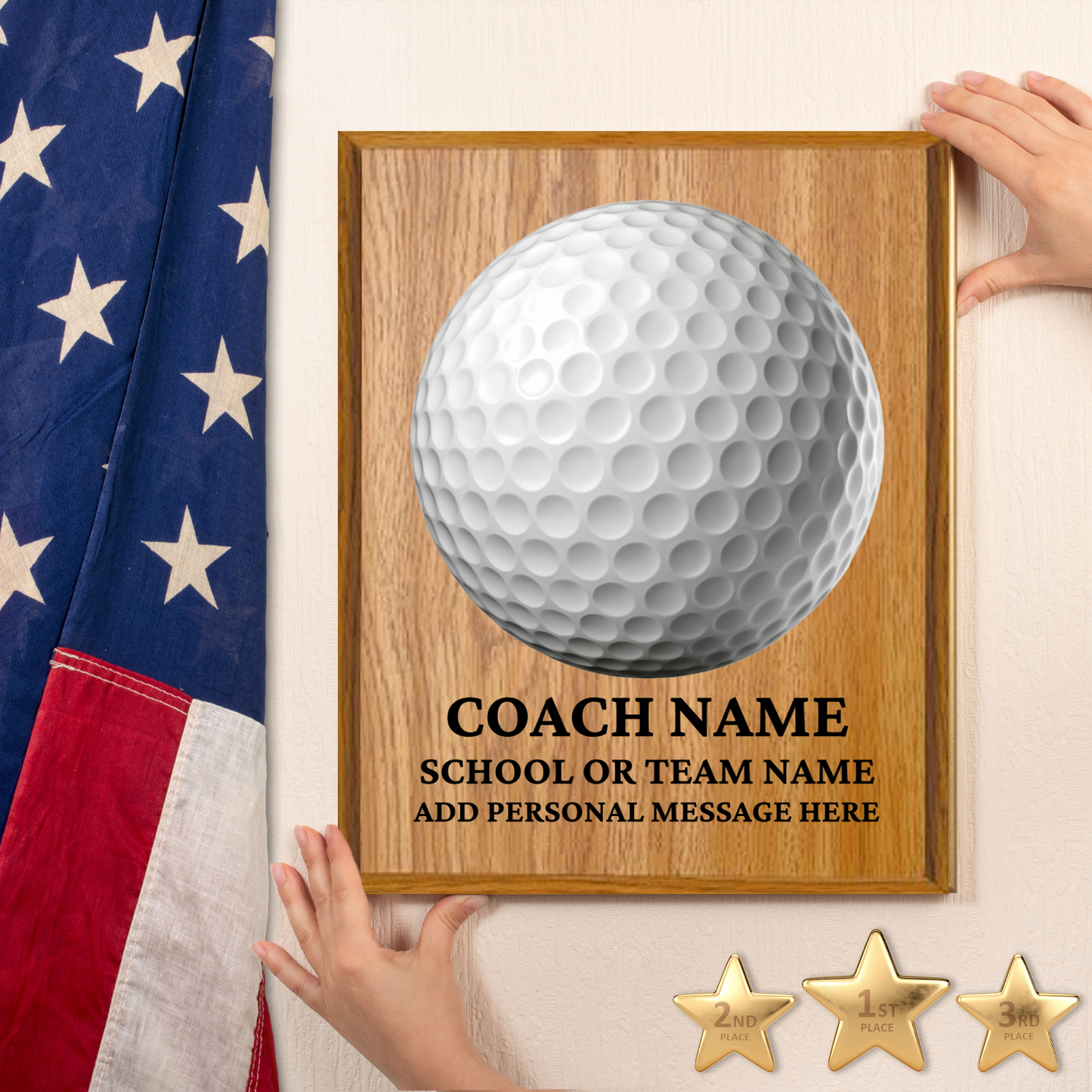 Personalized UV Printed Luxury Award Golf 10.5" x 13"