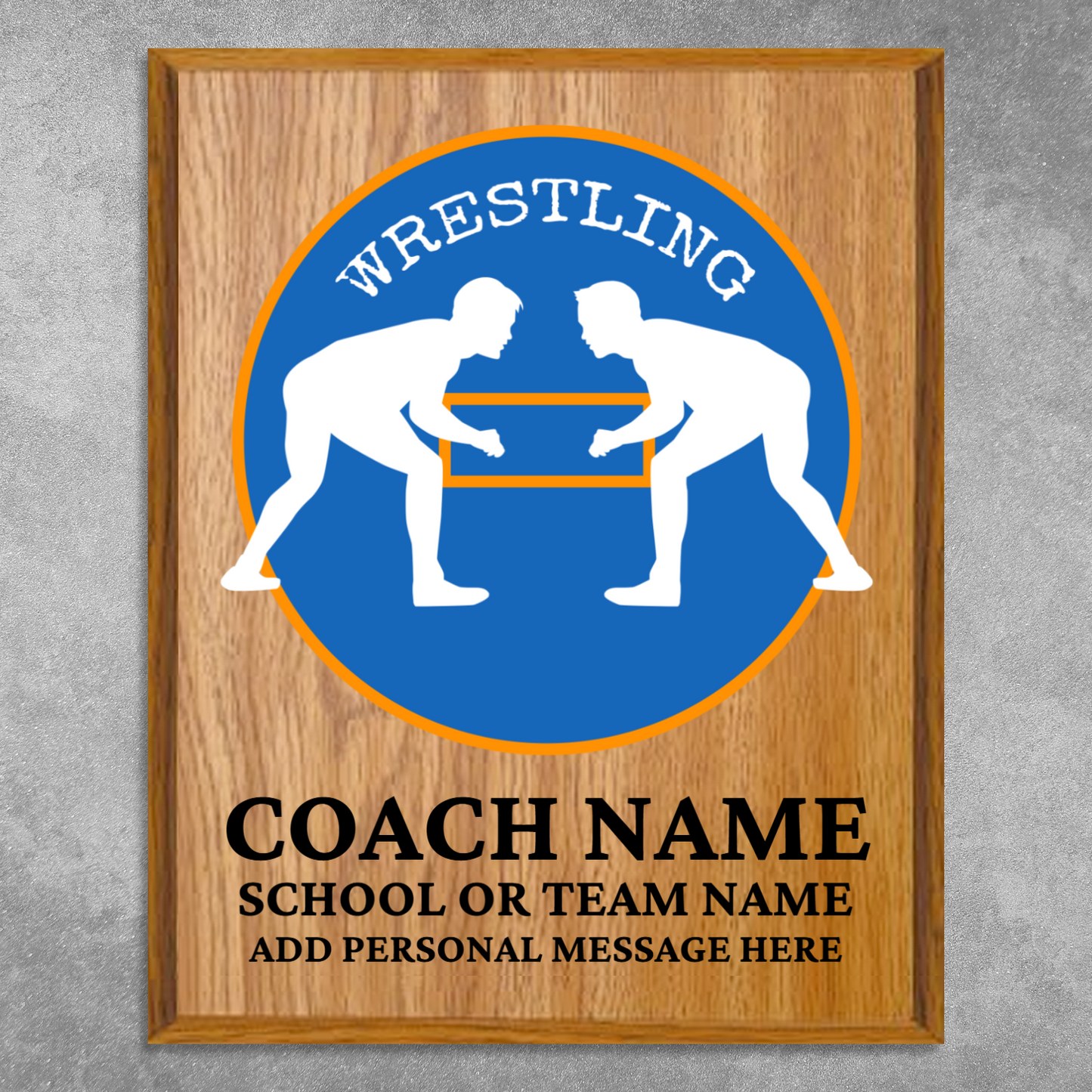 Personalized UV Printed Luxury Award Wrestling 12" x 15"