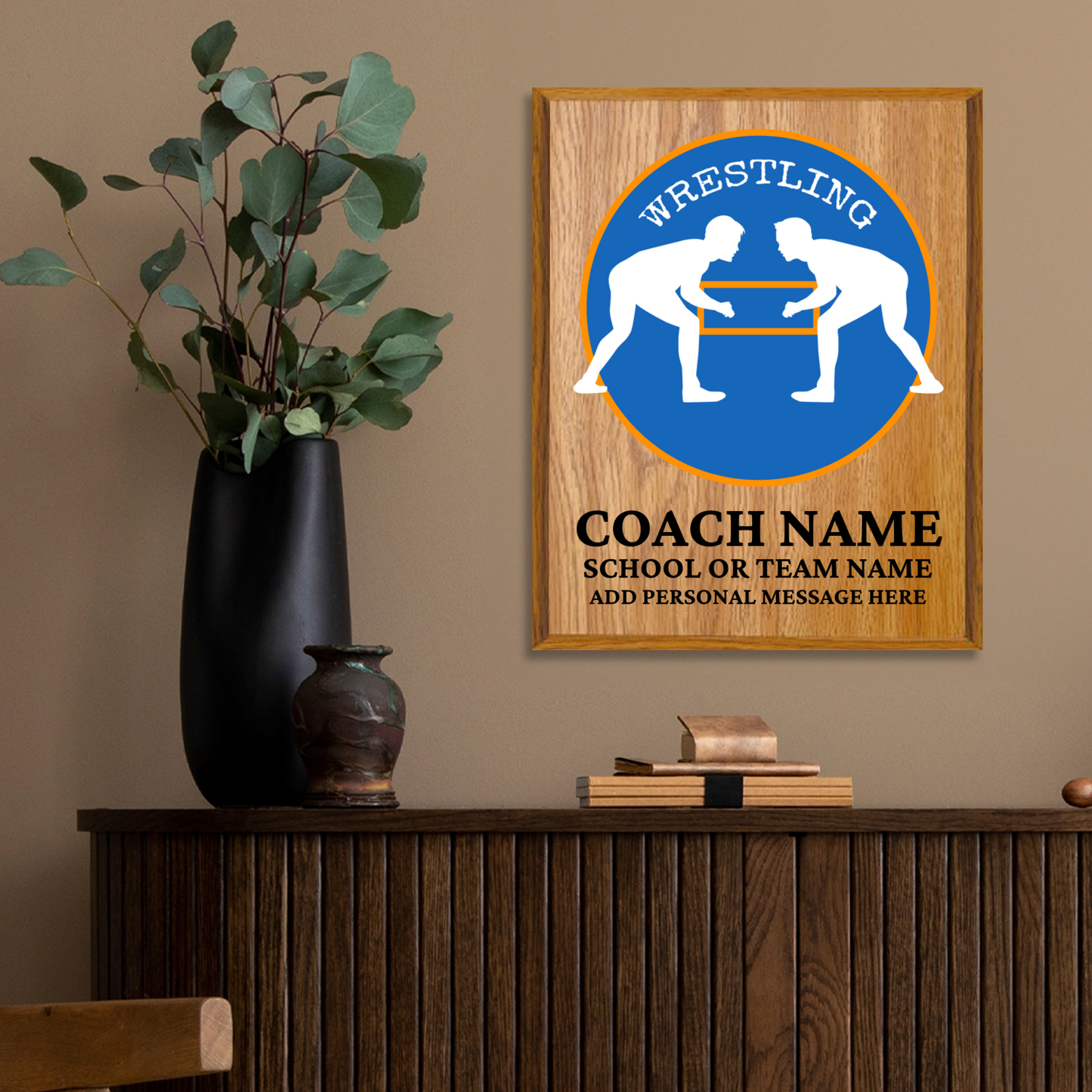 Personalized UV Printed Luxury Award Wrestling 12" x 15"