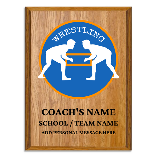 Personalized UV Printed Luxury Award Wrestling  9" x 12"