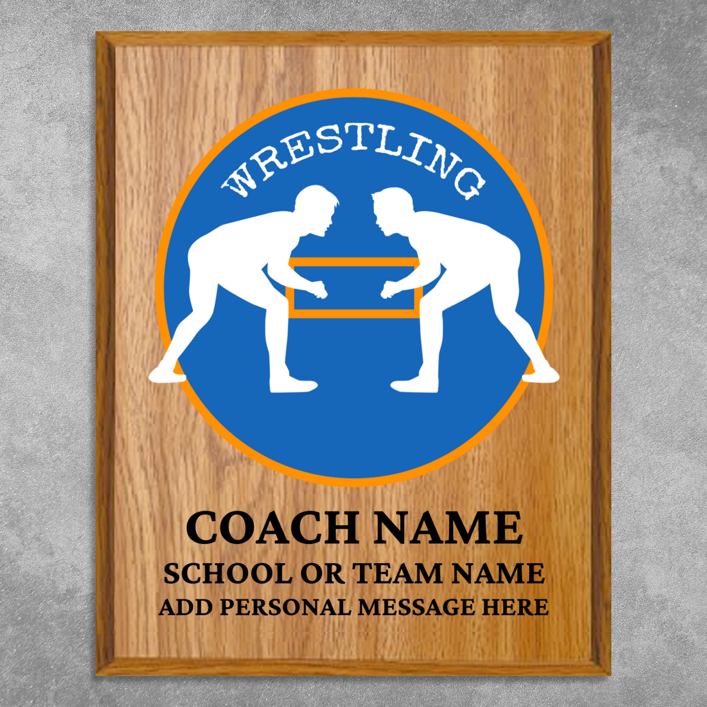 Personalized UV Printed Luxury Award Wrestling 10.5" x 13"