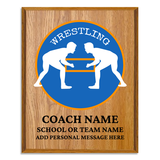 Personalized UV Printed Luxury Award Wrestling 10.5" x 13"