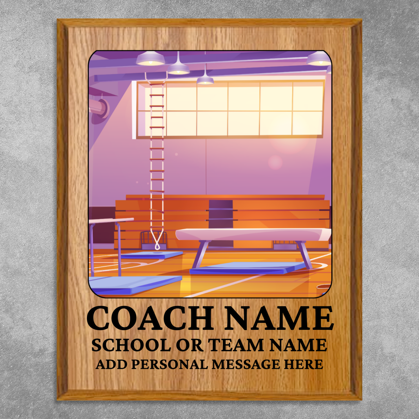 Personalized UV Printed Luxury Award Gymnastics 12" x 15"
