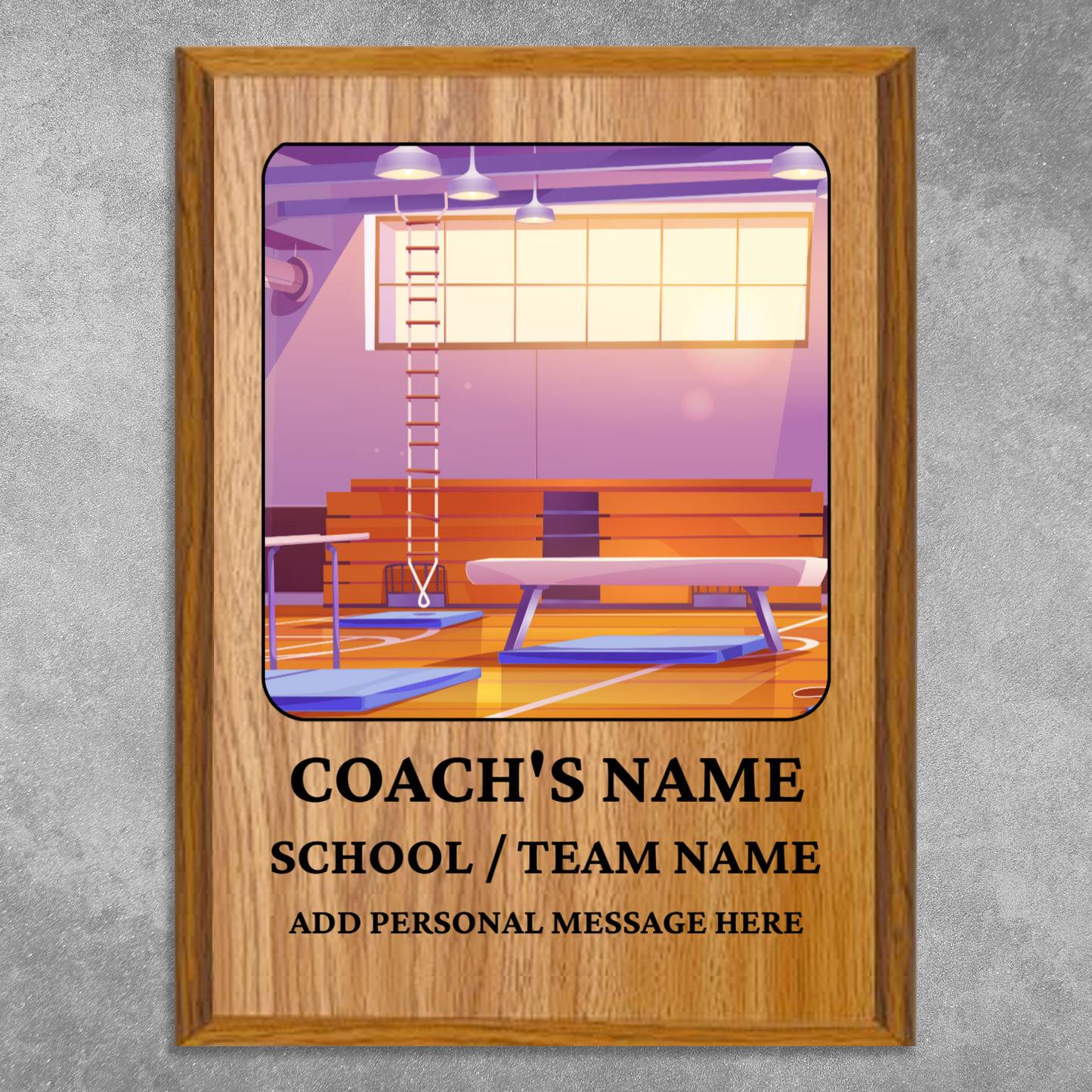 Personalized UV Printed Luxury Award Gymnastics  9" x 12"