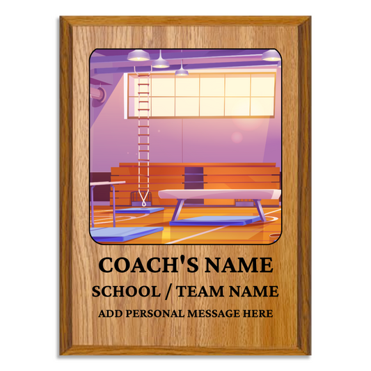 Personalized UV Printed Luxury Award Gymnastics  9" x 12"