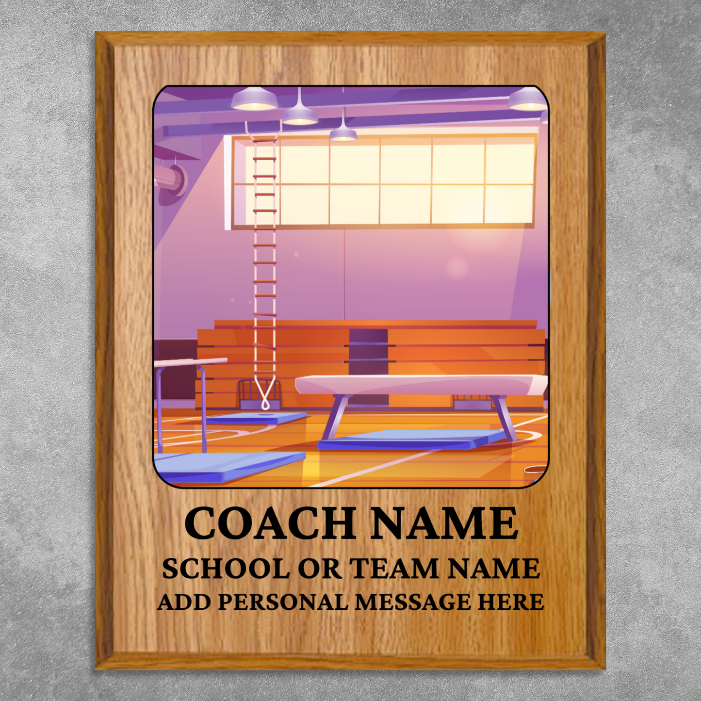 Personalized UV Printed Luxury Award Gymnastics 10.5" x 13"