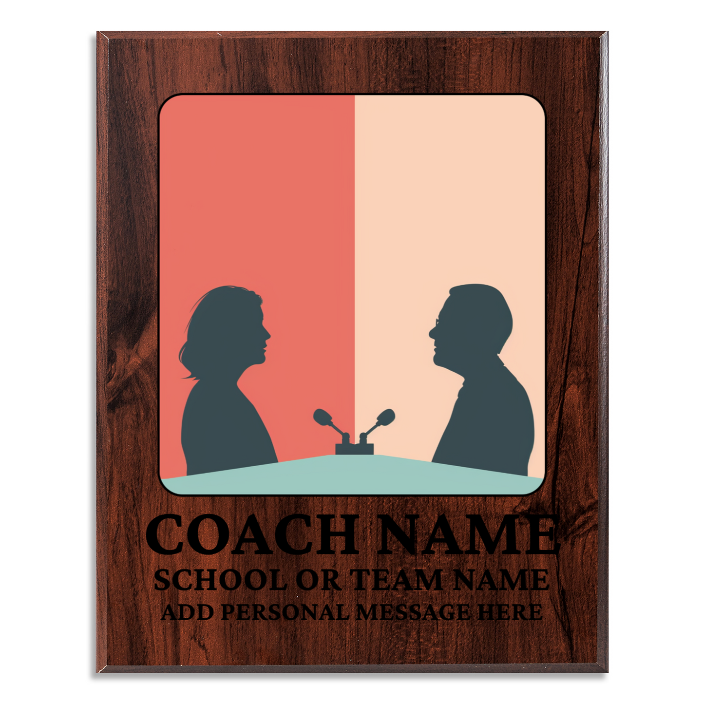 Personalized UV Printed Luxury Award Debate Team 12" x 15"