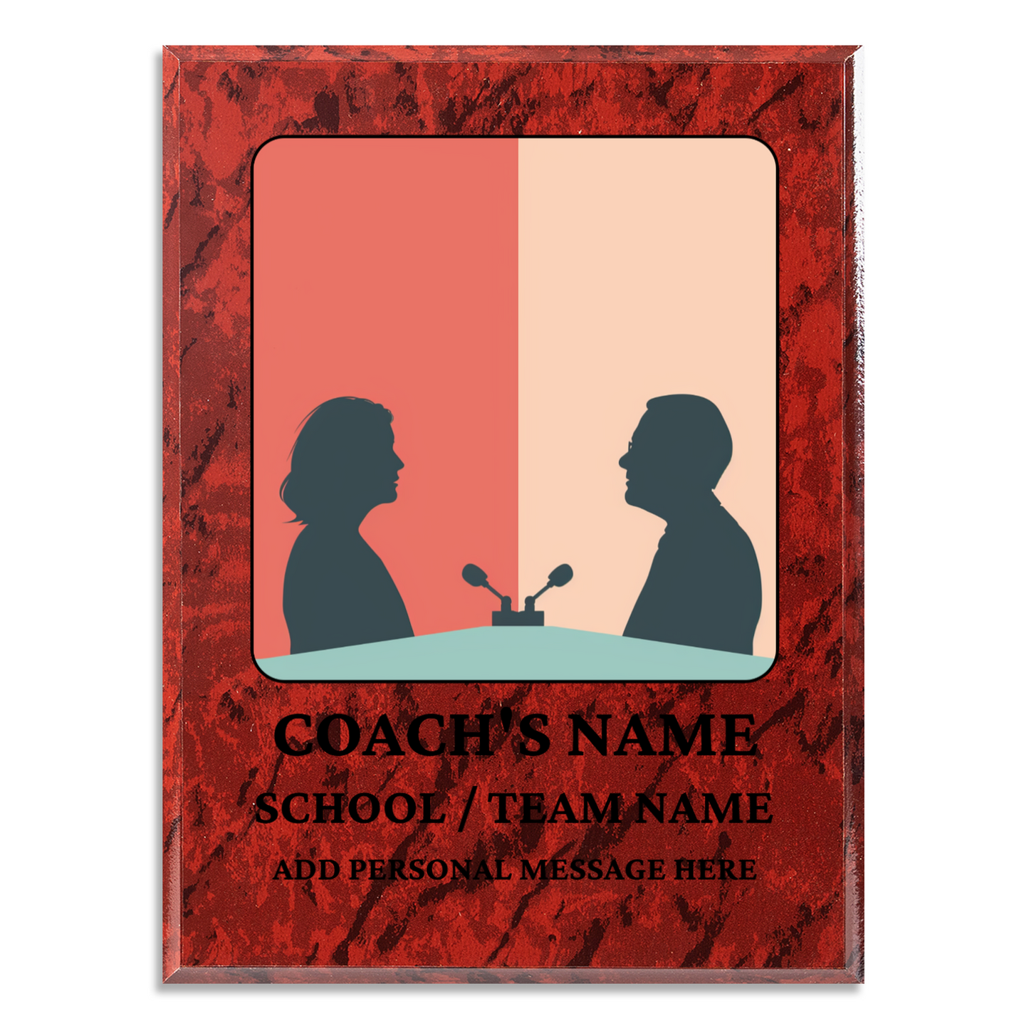 Personalized UV Printed Luxury Award Debate Team  9" x 12"