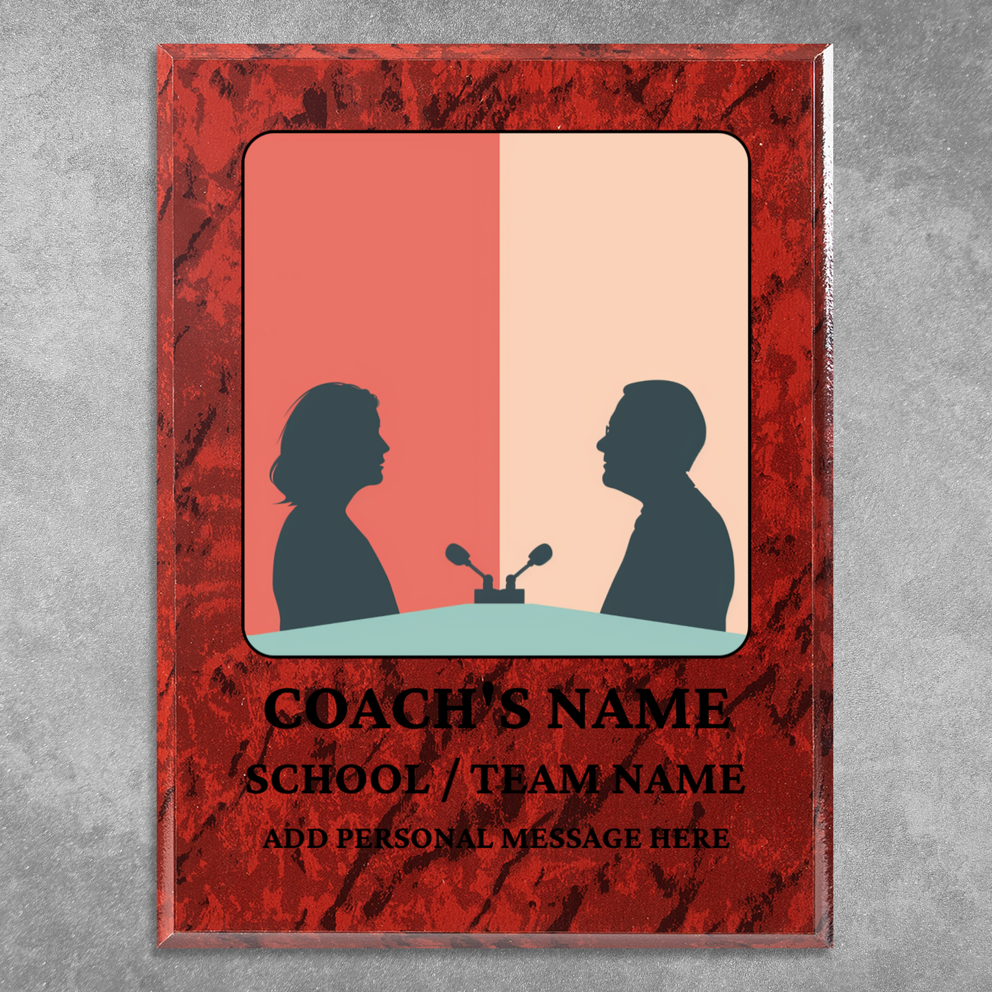 Personalized UV Printed Luxury Award Debate Team  9" x 12"