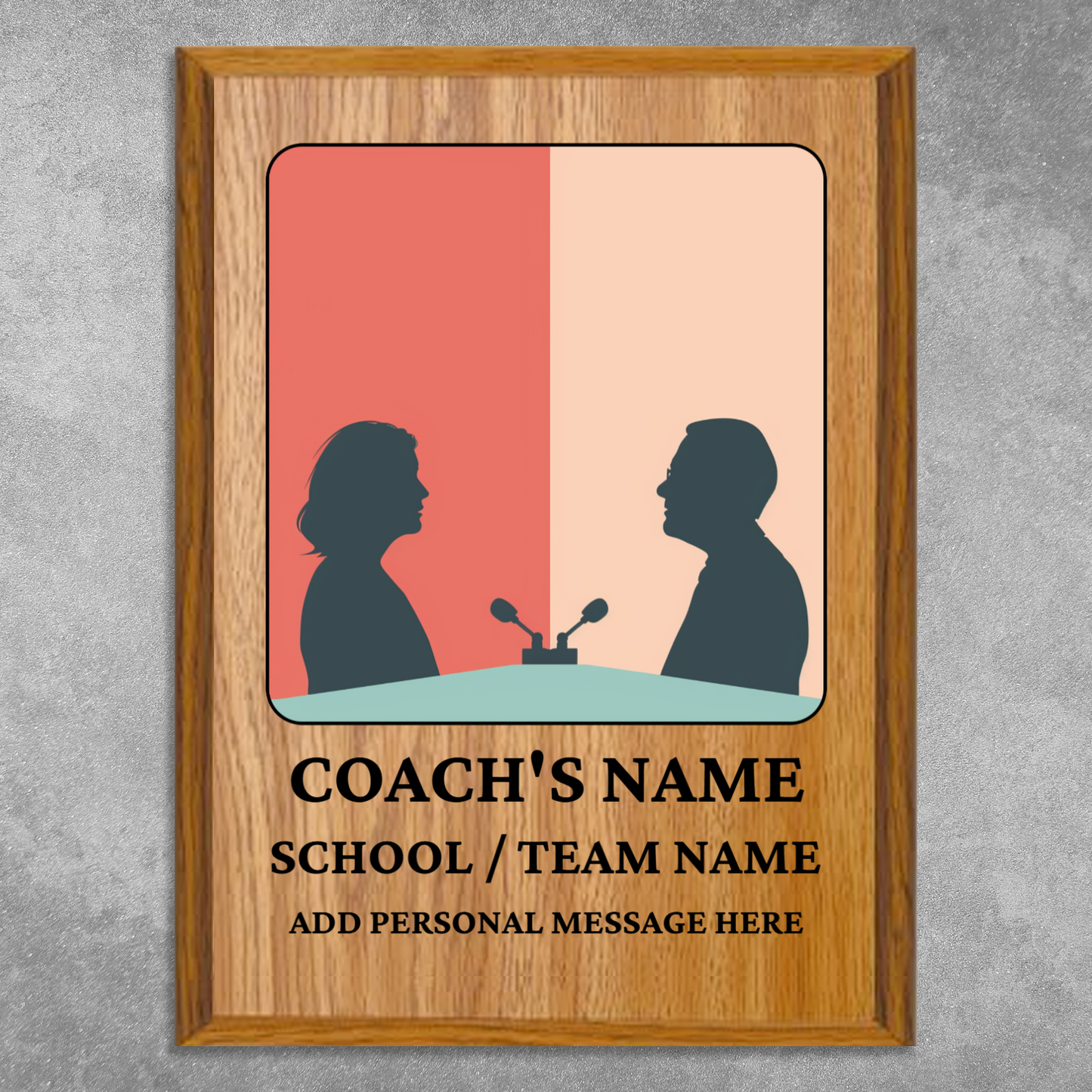 Personalized UV Printed Luxury Award Debate Team  9" x 12"