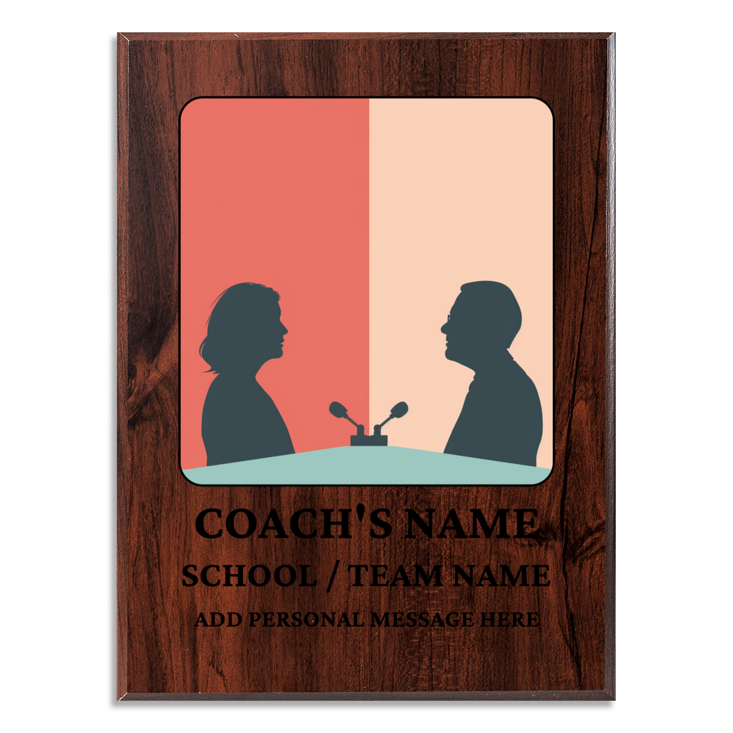 Personalized UV Printed Luxury Award Debate Team  9" x 12"