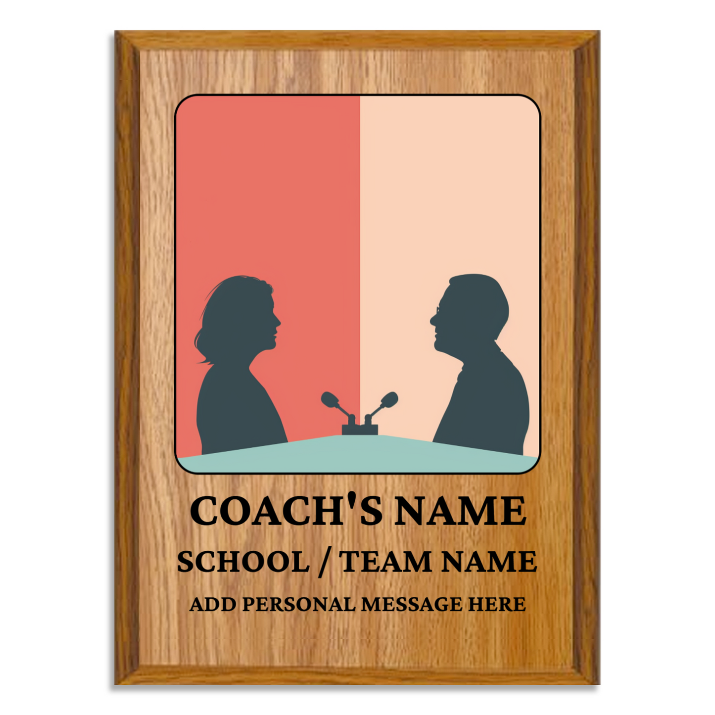 Personalized UV Printed Luxury Award Debate Team  9" x 12"