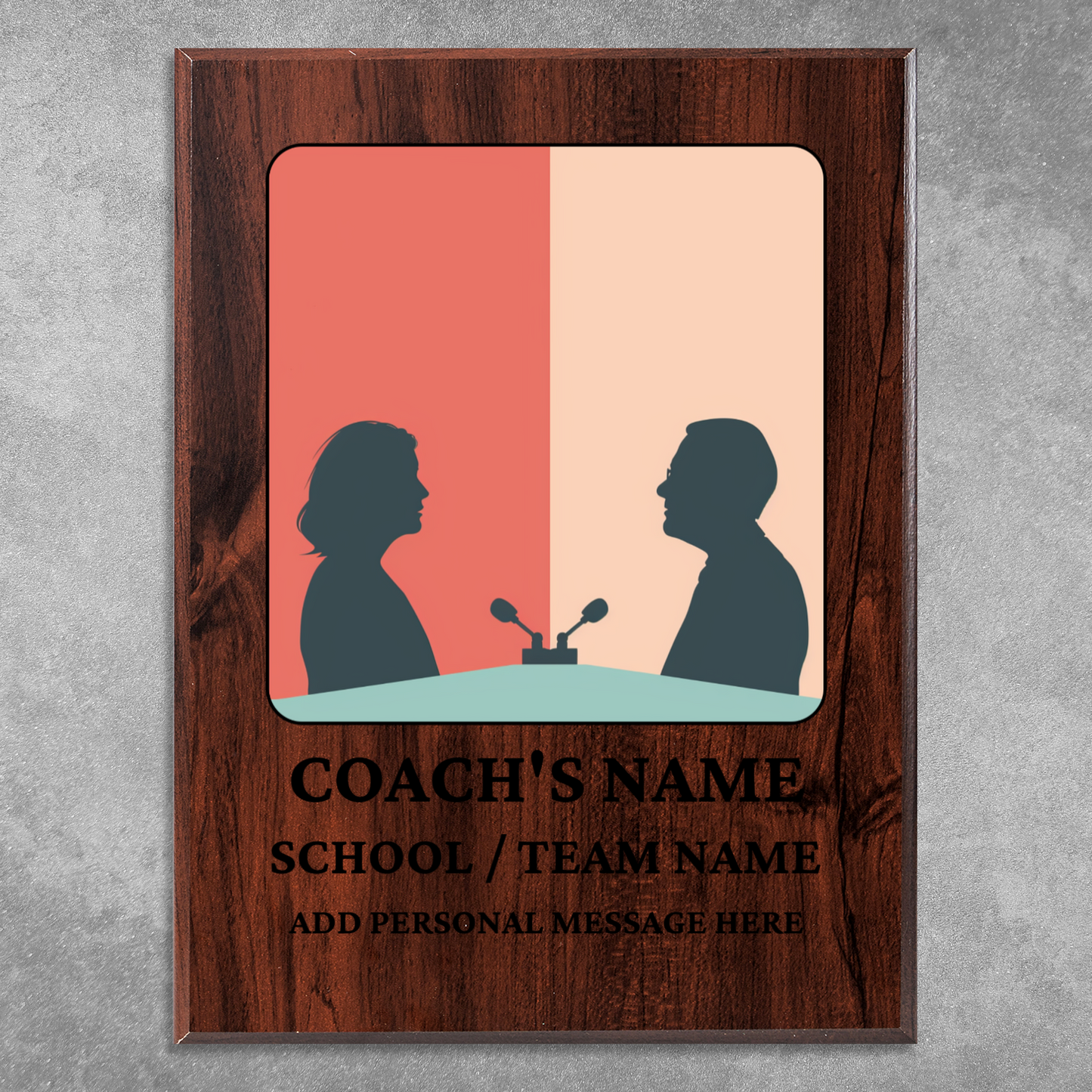 Personalized UV Printed Luxury Award Debate Team  9" x 12"