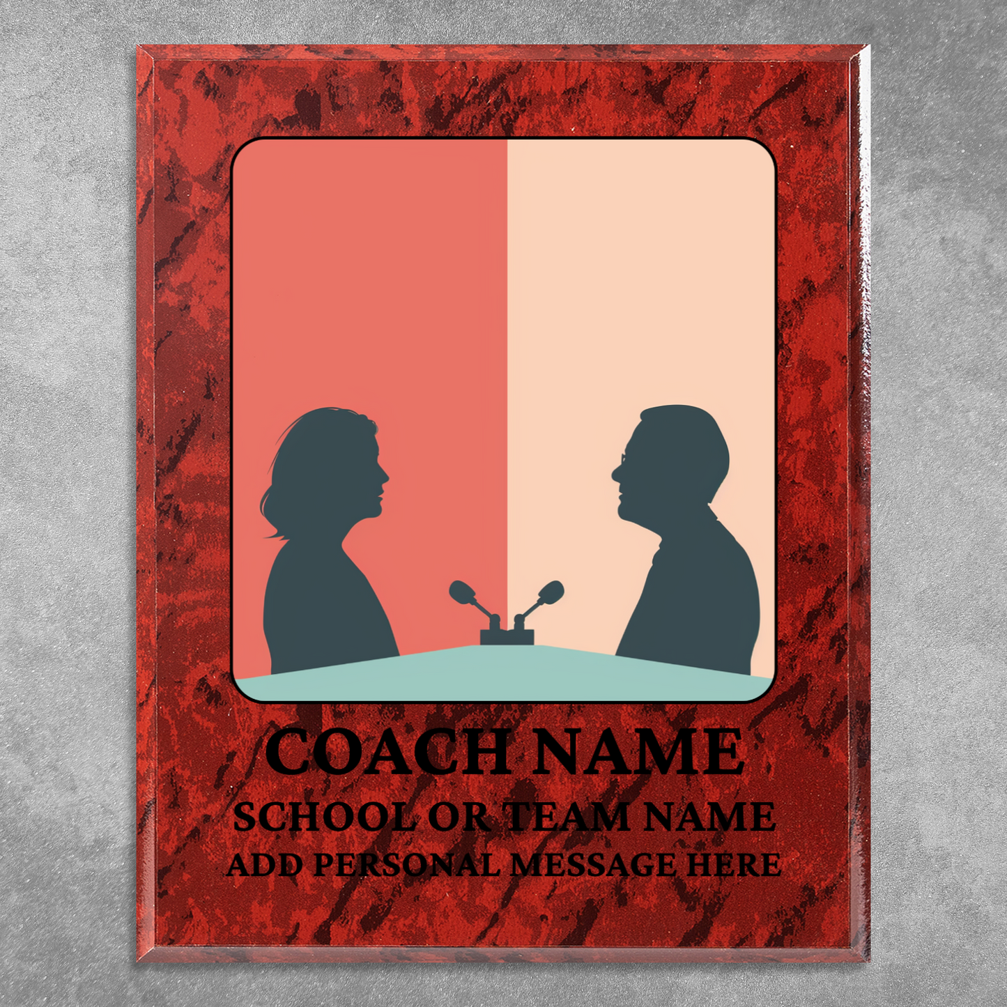 Personalized UV Printed Luxury Award Debate Team 10.5" x 13"
