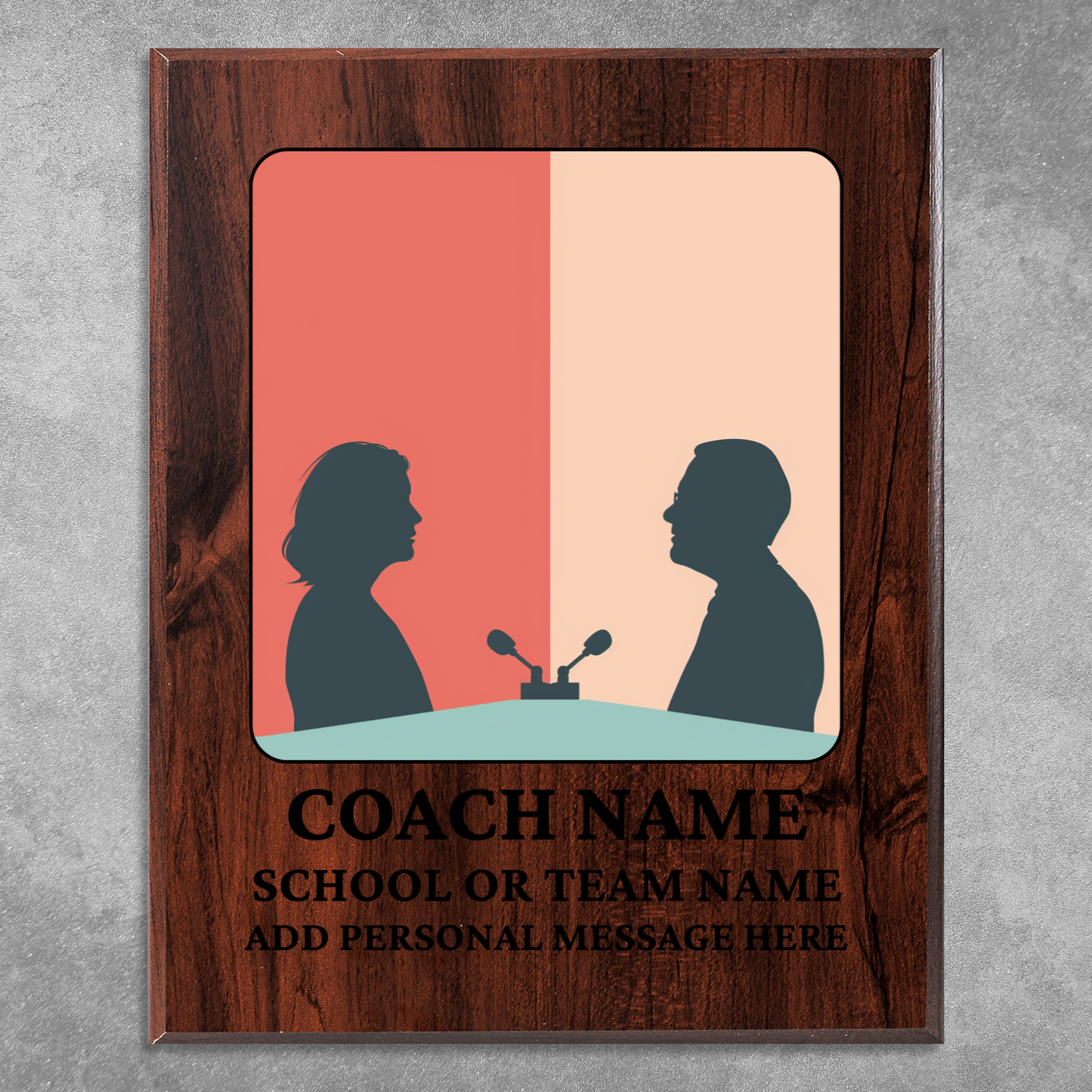 Personalized UV Printed Luxury Award Debate Team 10.5" x 13"