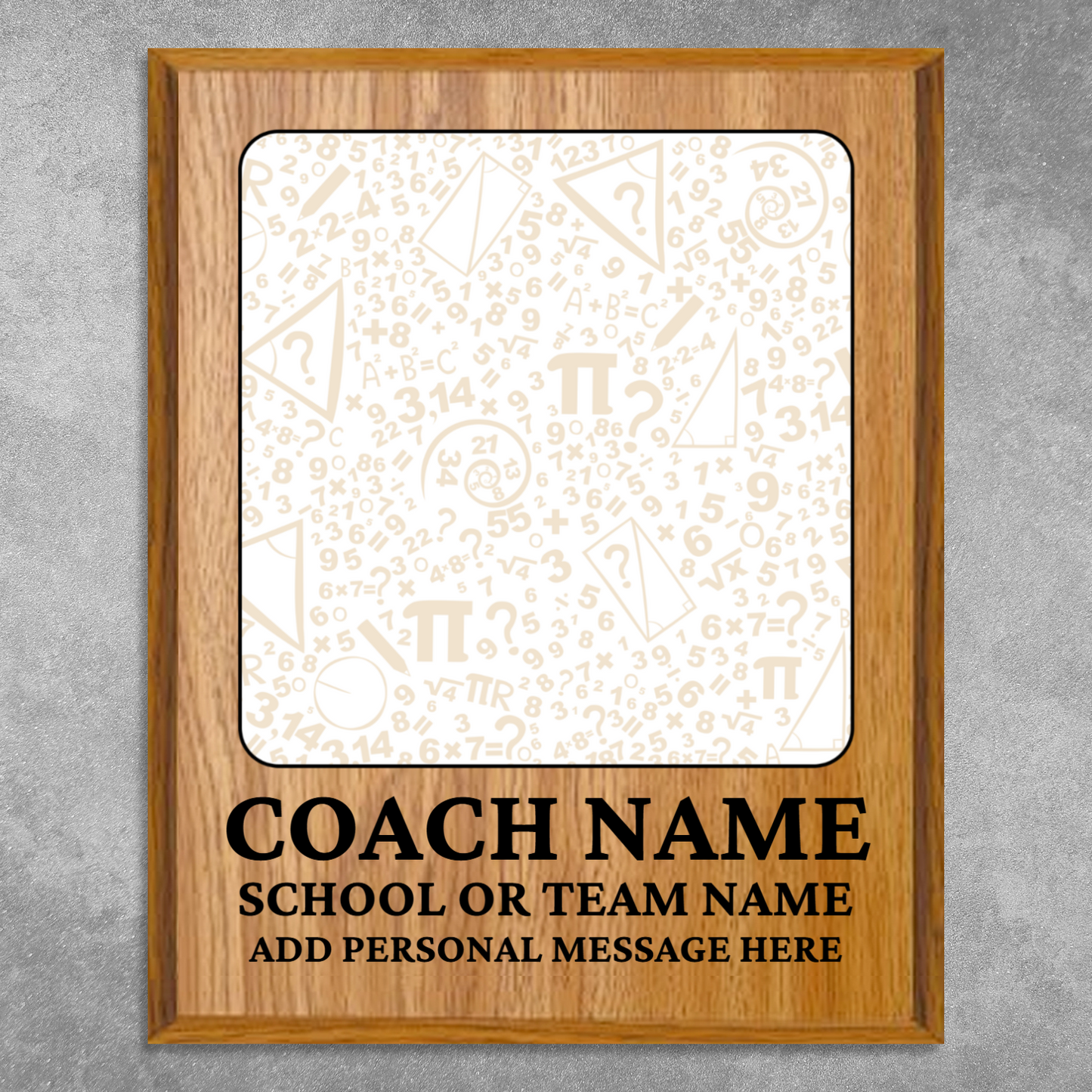 Personalized UV Printed Luxury Award Math 2 12" x 15"