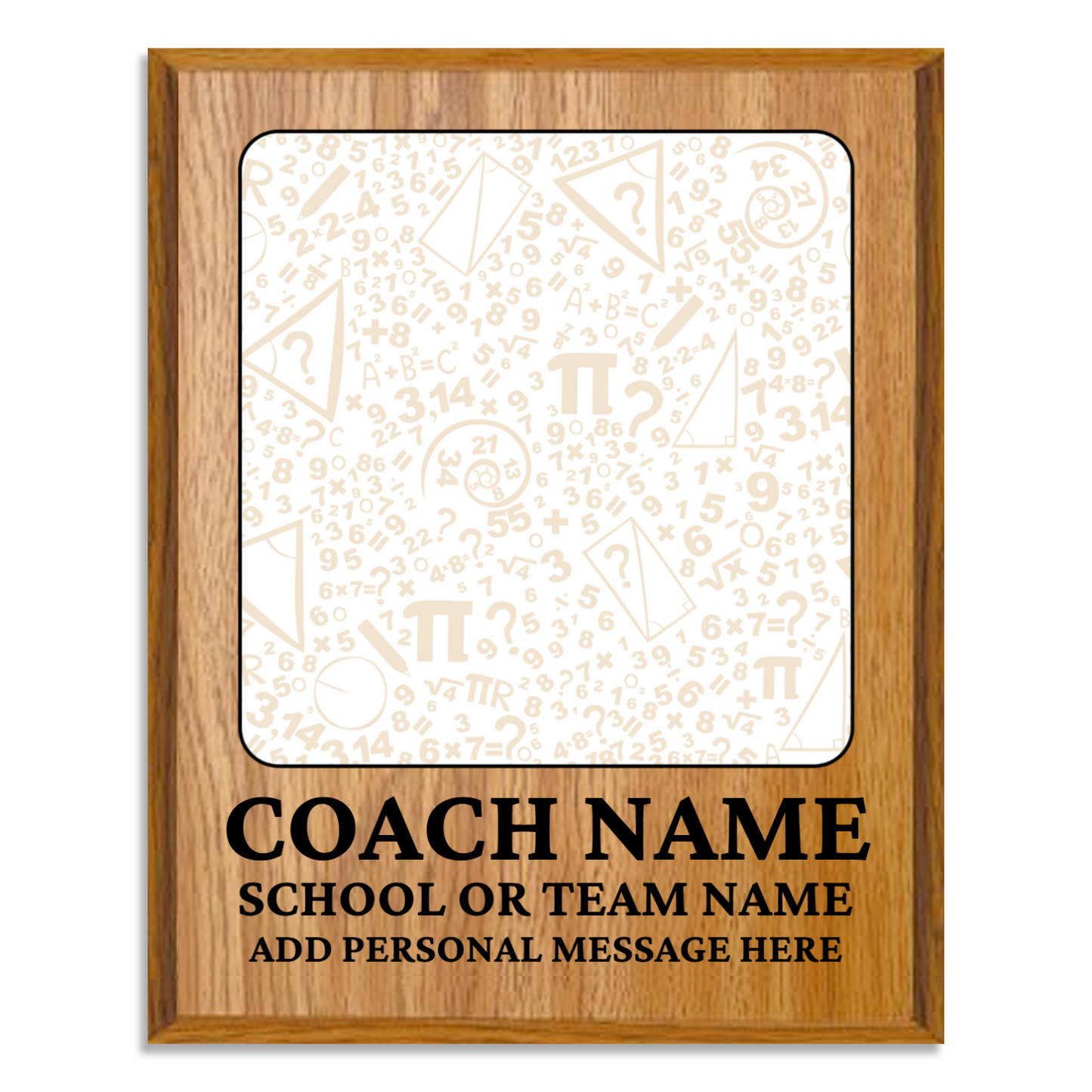 Personalized UV Printed Luxury Award Math 2 12" x 15"